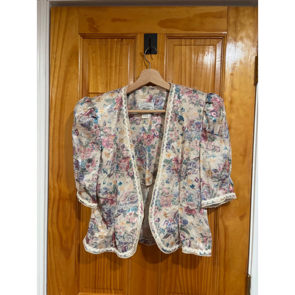 Vintage Pantagis Evening Floral Brocade Jacket Cottagecore ILGWU USA